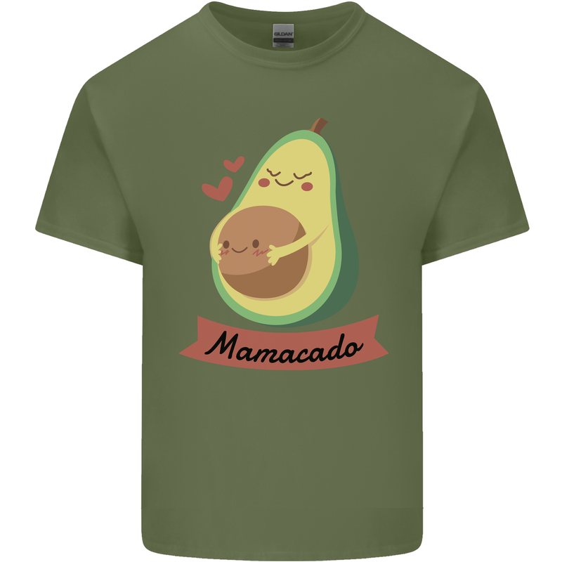 Mamacado New Baby Pregnancy Pregnant Mens Cotton T-Shirt Tee Top Military Green