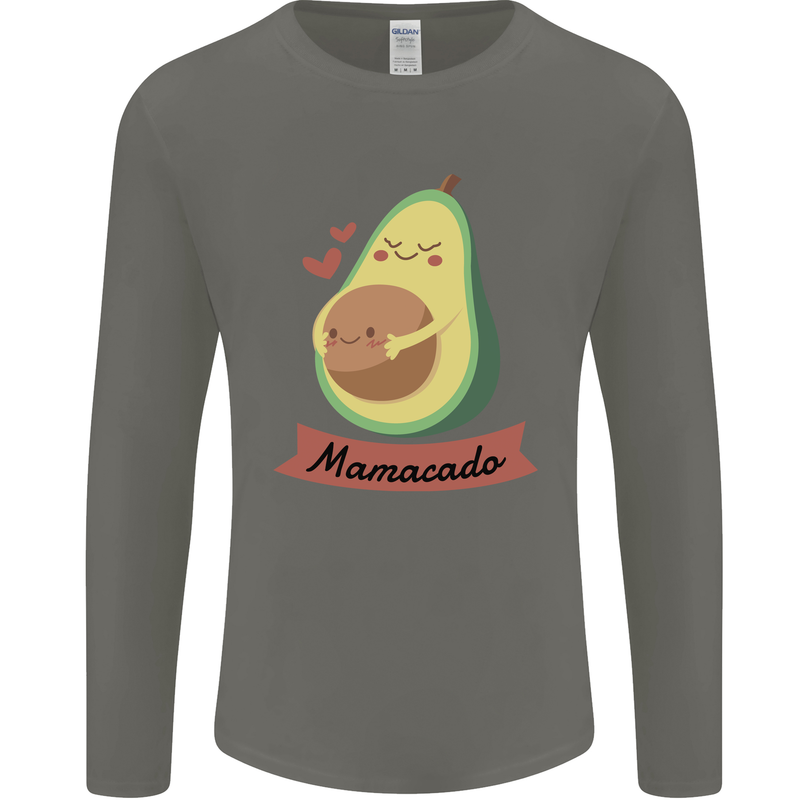Mamacado New Baby Pregnancy Pregnant Mens Long Sleeve T-Shirt Charcoal