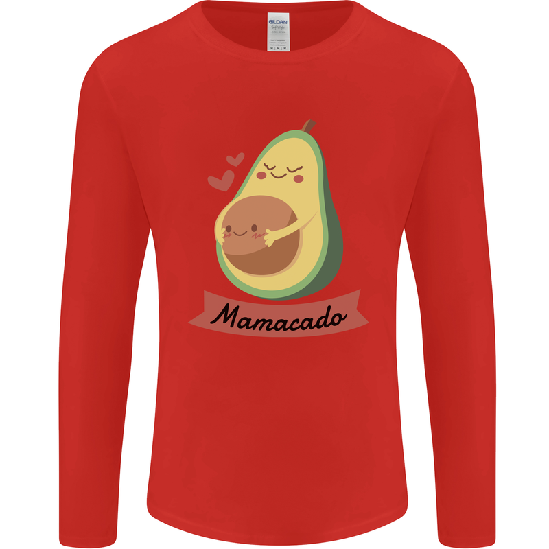 Mamacado New Baby Pregnancy Pregnant Mens Long Sleeve T-Shirt Red