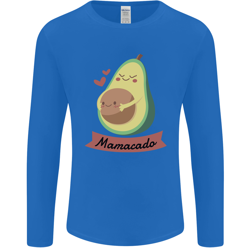 Mamacado New Baby Pregnancy Pregnant Mens Long Sleeve T-Shirt Royal Blue