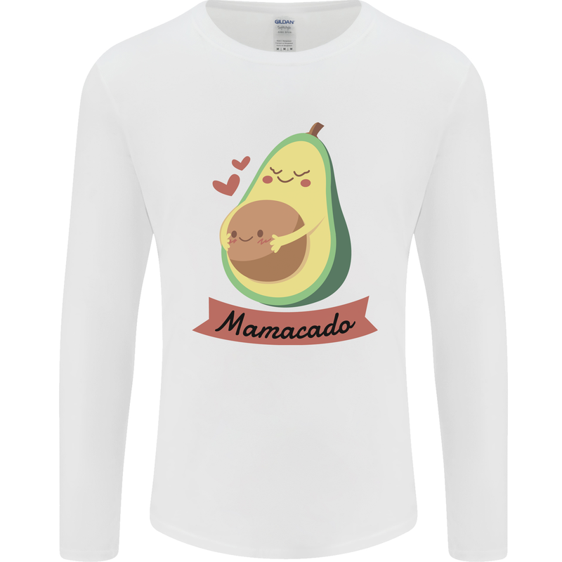 Mamacado New Baby Pregnancy Pregnant Mens Long Sleeve T-Shirt White