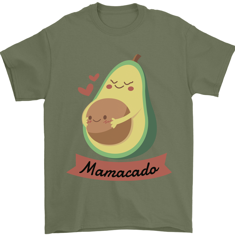Mamacado New Baby Pregnancy Pregnant Mens T-Shirt 100% Cotton Military Green