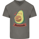 Mamacado New Baby Pregnancy Pregnant Mens V-Neck Cotton T-Shirt Charcoal