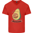 Mamacado New Baby Pregnancy Pregnant Mens V-Neck Cotton T-Shirt Red