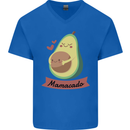Mamacado New Baby Pregnancy Pregnant Mens V-Neck Cotton T-Shirt Royal Blue