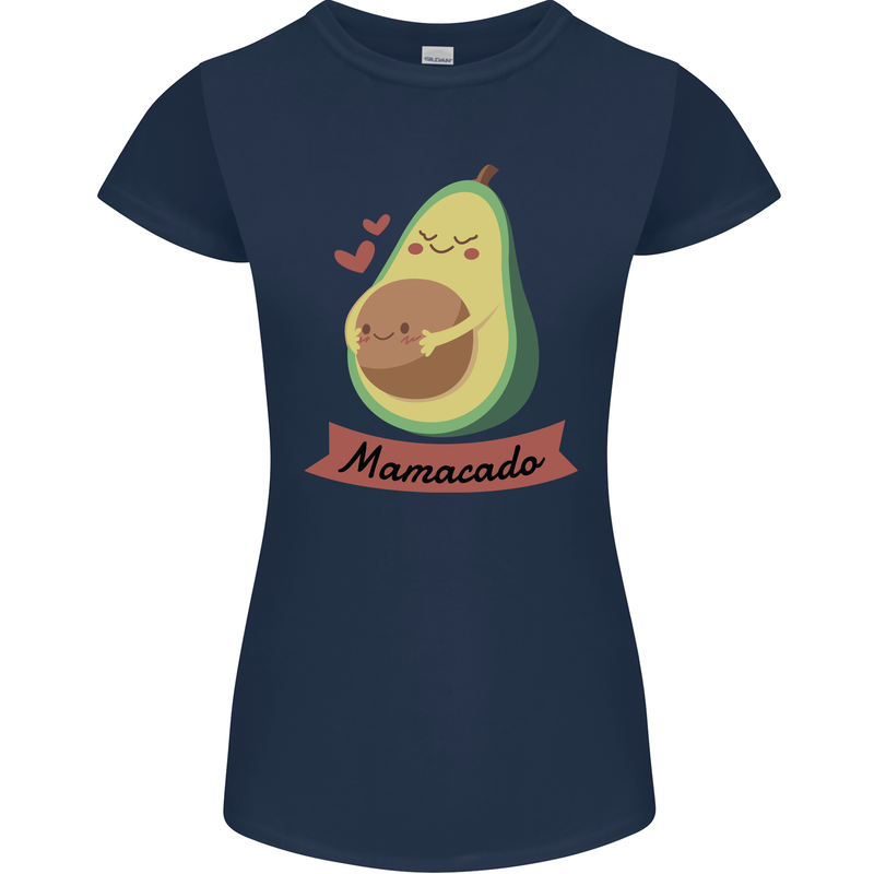 Mamacado New Baby Pregnancy Pregnant Womens Petite Cut T-Shirt Navy Blue