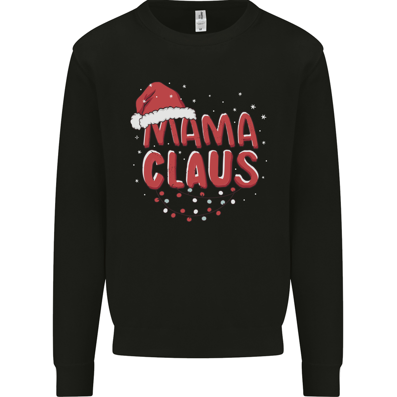 Mamma Claus Funny Xmas Mum Mummy Kids Sweatshirt Jumper Black