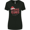 Mamma Claus Funny Xmas Mum Mummy Womens Wider Cut T-Shirt Black