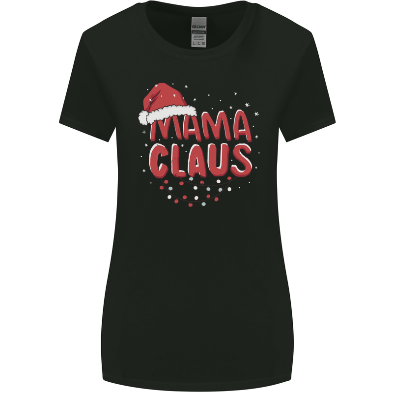 Mamma Claus Funny Xmas Mum Mummy Womens Wider Cut T-Shirt Black