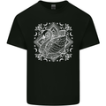 Mandala Art Swan Mens Cotton T-Shirt Tee Top Black