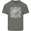 Mandala Art Swan Mens Cotton T-Shirt Tee Top Charcoal