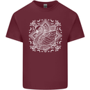 Mandala Art Swan Mens Cotton T-Shirt Tee Top Maroon