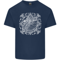 Mandala Art Swan Mens Cotton T-Shirt Tee Top Navy Blue