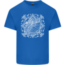 Mandala Art Swan Mens Cotton T-Shirt Tee Top Royal Blue
