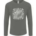 Mandala Art Swan Mens Long Sleeve T-Shirt Charcoal