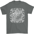 Mandala Art Swan Mens T-Shirt 100% Cotton Charcoal