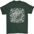 Mandala Art Swan Mens T-Shirt 100% Cotton Forest Green