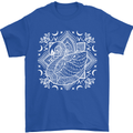 Mandala Art Swan Mens T-Shirt 100% Cotton Royal Blue