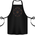 Mandala Flowers Gothic Goth Cotton Apron 100% Organic Black