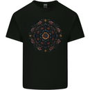 Mandala Flowers Gothic Goth Kids T-Shirt Childrens Black