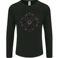 Mandala Flowers Gothic Goth Mens Long Sleeve T-Shirt Black