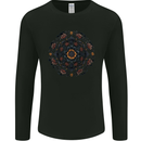 Mandala Flowers Gothic Goth Mens Long Sleeve T-Shirt Black