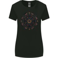 Mandala Flowers Gothic Goth Womens Wider Cut T-Shirt Black