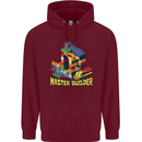 Master Builder Bricklayer Bricky Building Blocks Childrens Kids Hoodie Maroon