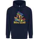Master Builder Bricklayer Bricky Building Blocks Childrens Kids Hoodie Navy Blue