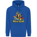 Master Builder Bricklayer Bricky Building Blocks Childrens Kids Hoodie Royal Blue