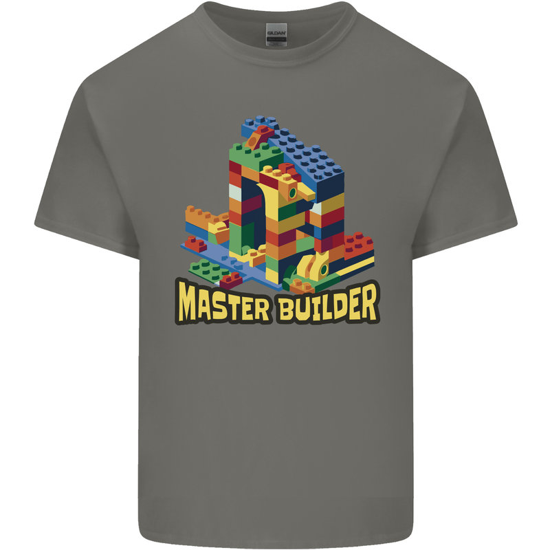 Master Builder Bricklayer Bricky Building Blocks Kids T-Shirt Childrens Charcoal
