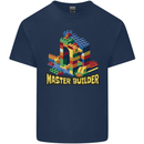 Master Builder Bricklayer Bricky Building Blocks Kids T-Shirt Childrens Navy Blue
