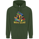Master Builder Bricklayer Bricky Building Blocks Mens 80% Cotton Hoodie Forest Green