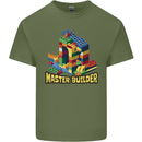 Master Builder Bricklayer Bricky Building Blocks Mens Cotton T-Shirt Tee Top Military Green