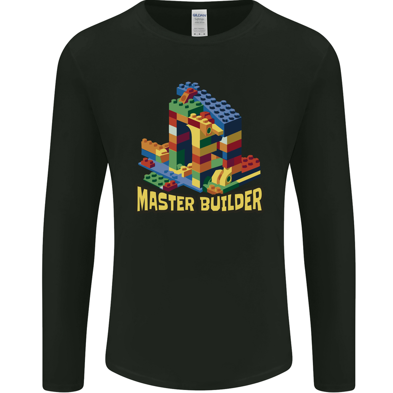 Master Builder Bricklayer Bricky Building Blocks Mens Long Sleeve T-Shirt Black