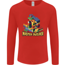 Master Builder Bricklayer Bricky Building Blocks Mens Long Sleeve T-Shirt Red