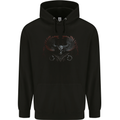 Master of Darkness Skull With Wings Mens 80% Cotton Hoodie Black
