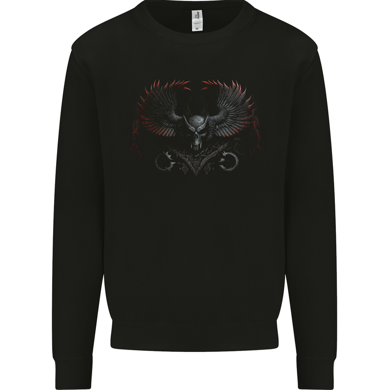 Master of Darkness Skull With Wings Mens Sweatshirt Jumper Black