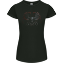 Master of Darkness Skull With Wings Womens Petite Cut T-Shirt Black