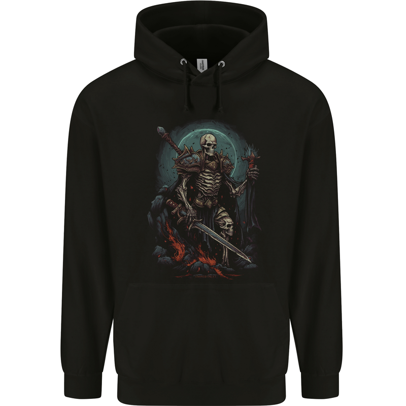 Master of Warriors Fantasy Skull Mens 80% Cotton Hoodie Black