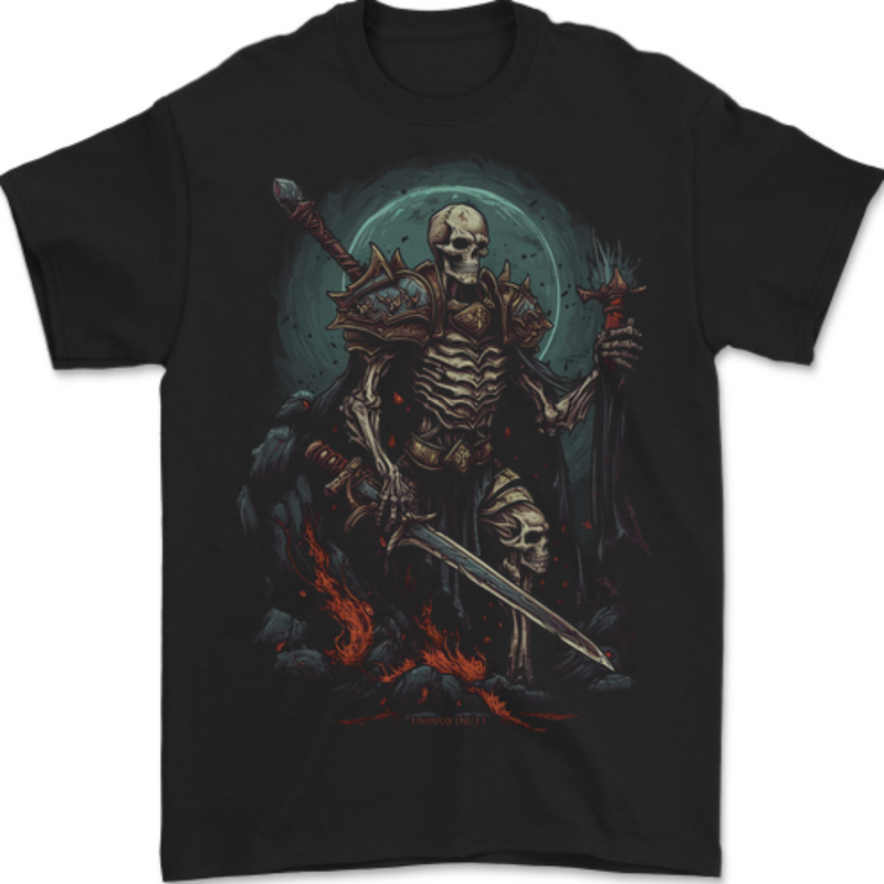 Master of Warriors Fantasy Skull Mens T-Shirt 100% Cotton BLACK