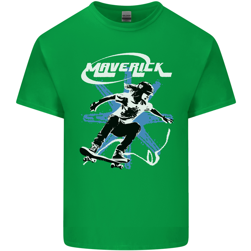 Maverick Skateboarder Skateboard Kids T-Shirt Childrens Irish Green