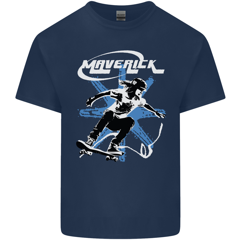 Maverick Skateboarder Skateboard Kids T-Shirt Childrens Navy Blue