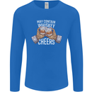 May Contain Whiskey Funny Whisky Mens Long Sleeve T-Shirt Royal Blue