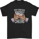 May Contain Whiskey Funny Whisky Mens T-Shirt 100% Cotton Black