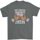 May Contain Whiskey Funny Whisky Mens T-Shirt 100% Cotton Charcoal