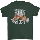 May Contain Whiskey Funny Whisky Mens T-Shirt 100% Cotton Forest Green
