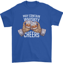 May Contain Whiskey Funny Whisky Mens T-Shirt 100% Cotton Royal Blue
