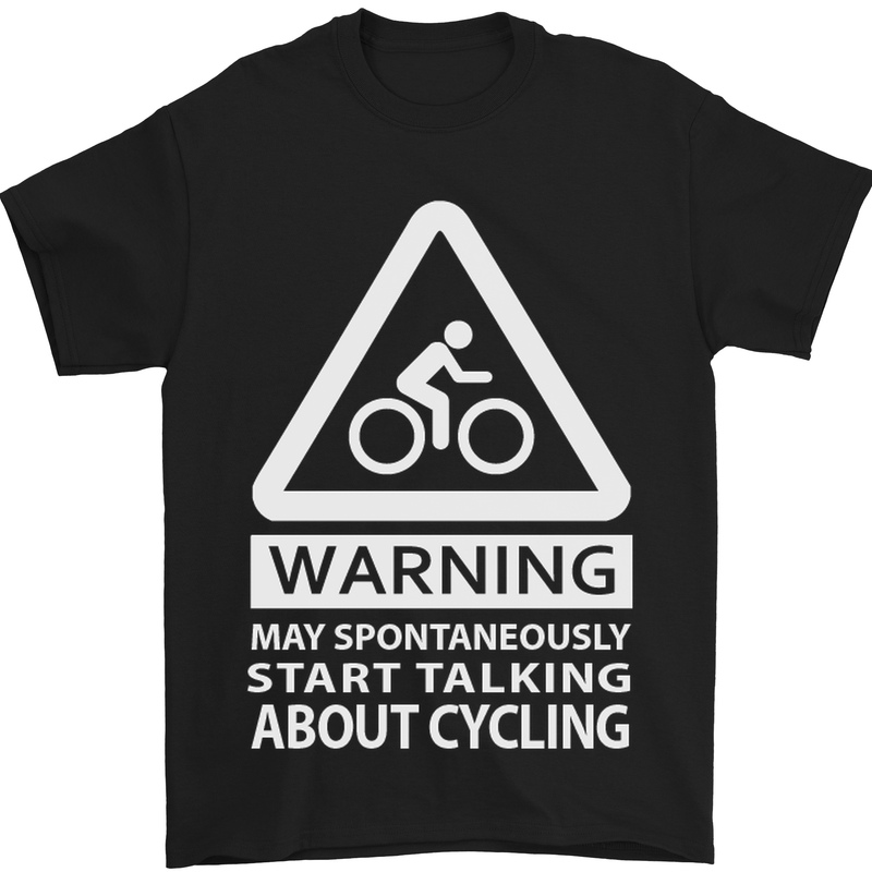 a black t - shirt with a warning sign on it