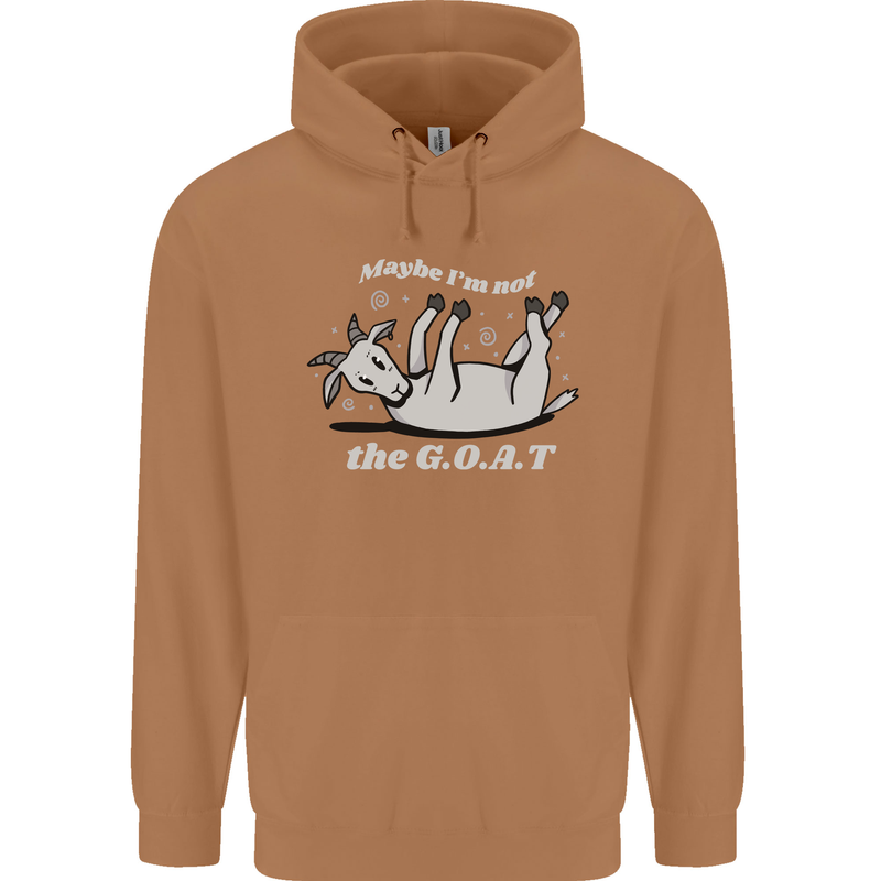 Maybe I'm Not the GOAT Funny Farming Mens 80% Cotton Hoodie Caramel Latte